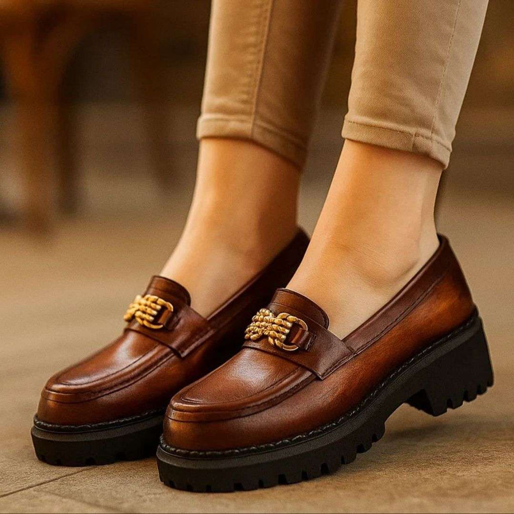 Handmade Genuine-Leather Women's Loafer Wear Luvensi