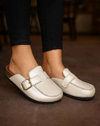 Women Natural Leather Mule Wear Luvensi