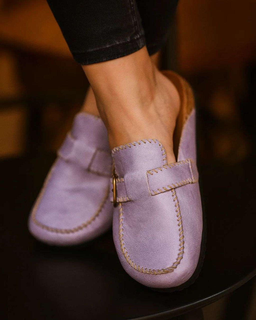 Women Natural Leather Mule Wear Luvensi