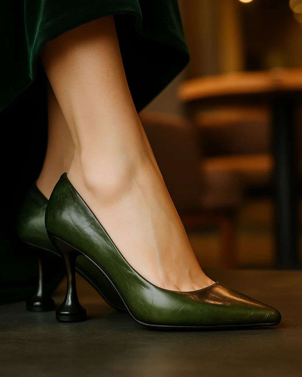 Women’s Heels Vintage Hand-Painted Patina Wear Luvensi