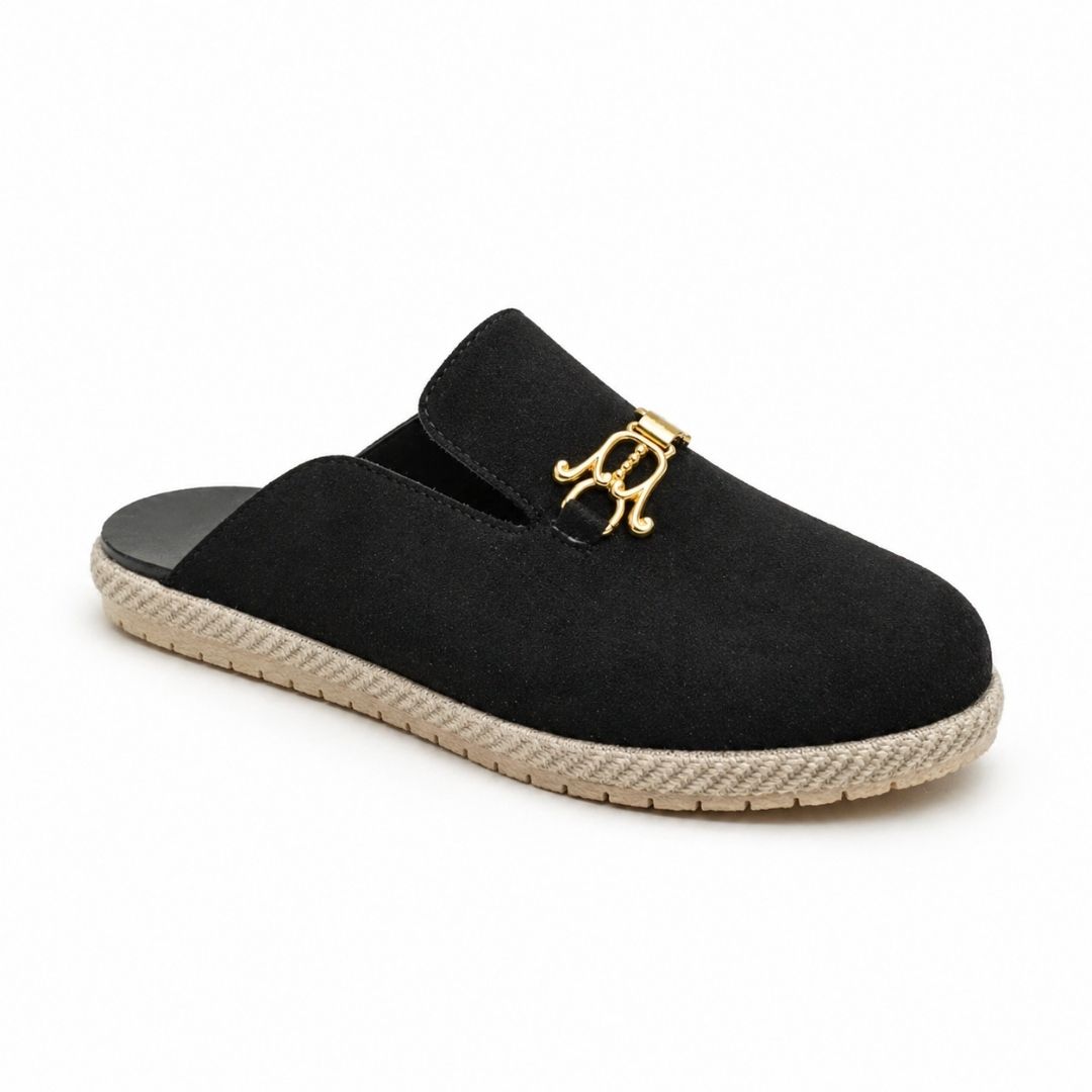 Mules with Gold Buckle