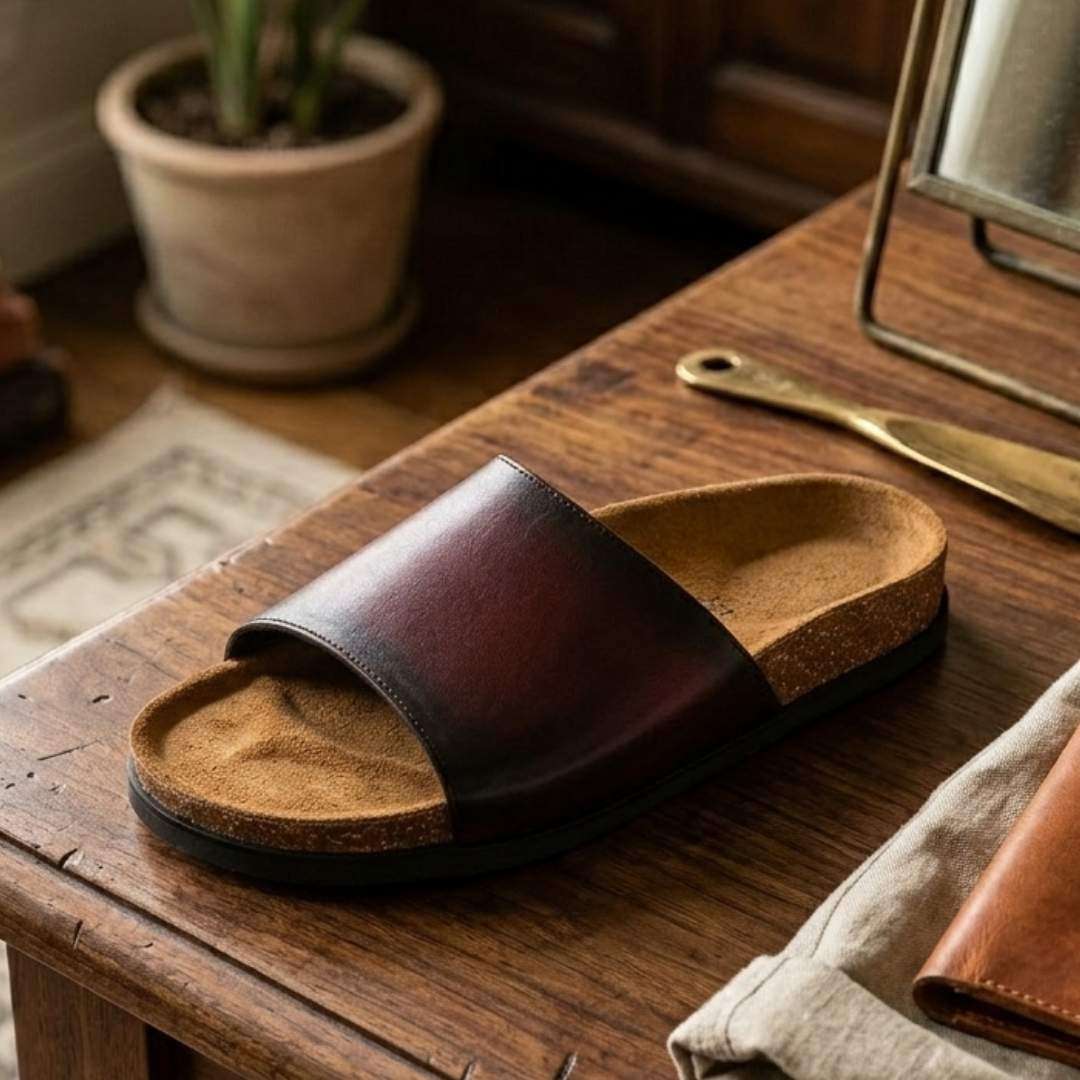 Genuine Leather Slipper Patina Edition Wear Luvensi